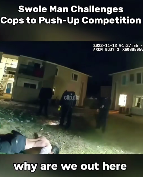 “Late-Night Standoff Turns Hilarious When Man Challenges Officers to Push-Up Showdown”