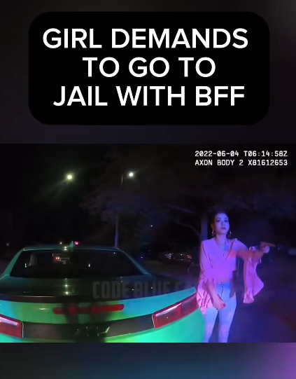 “Woman Begs Officers to Arrest Her Too — Refuses to Leave Her Best Friend Behind During DUI Stop”