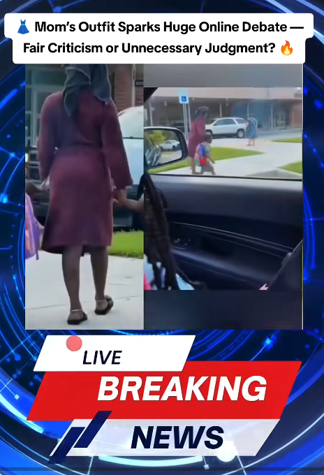 “Mom’s School Drop-Off Outfit Sets the Internet on Fire — Empowering Choice or Public Faux Pas?”