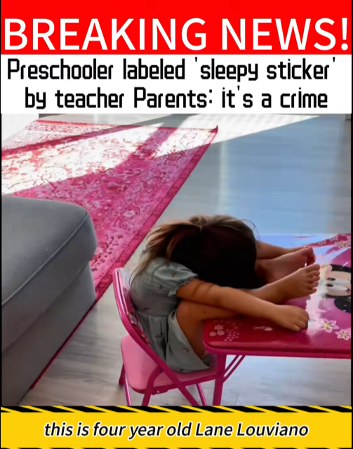 “Parents Outraged After Preschool Labels 4-Year-Old as a ‘Sleepy Sticker’ — Viral Photo Sparks National Debate!”