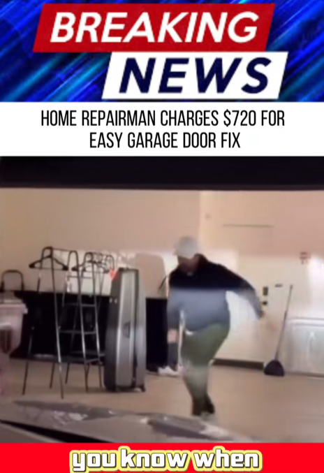 “Homeowner Shocked After Repairman Charges $720 for a 5-Minute Garage Door Fix — Footage Sparks Outrage!”