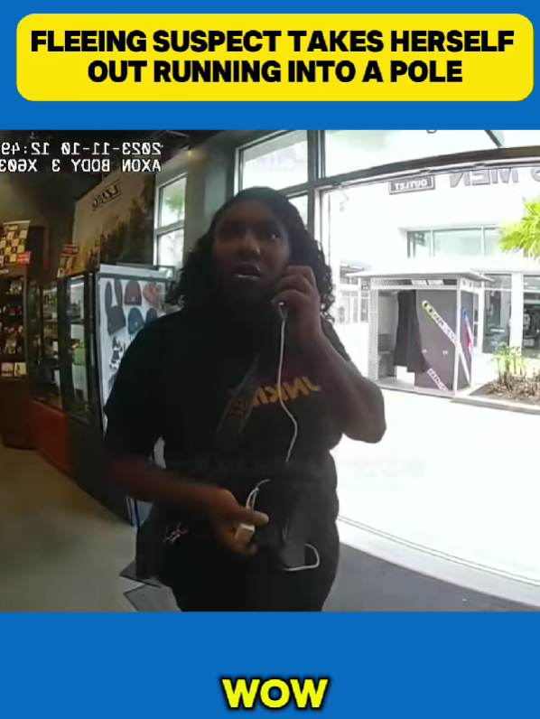 “Suspect Tries to Make a Run for It… and Knocks Herself Out Instead!”