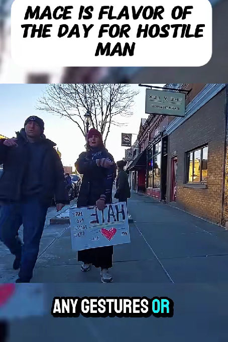 Sidewalk Confrontation Erupts as Hostile Man Turns Mace Into His Weapon of the Day