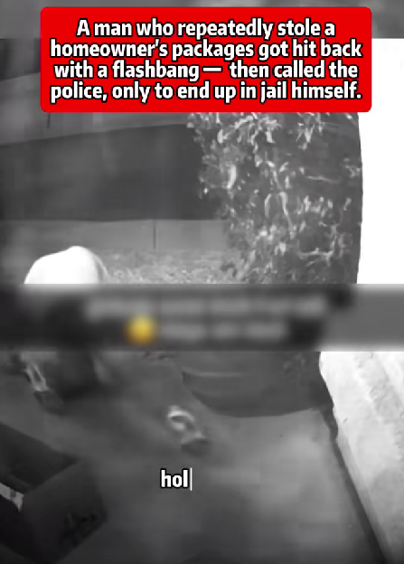 Package Thief Gets Instant Karma After Flashbang Trap Backfires — Then Makes the Most Ironic 911 Call Ever