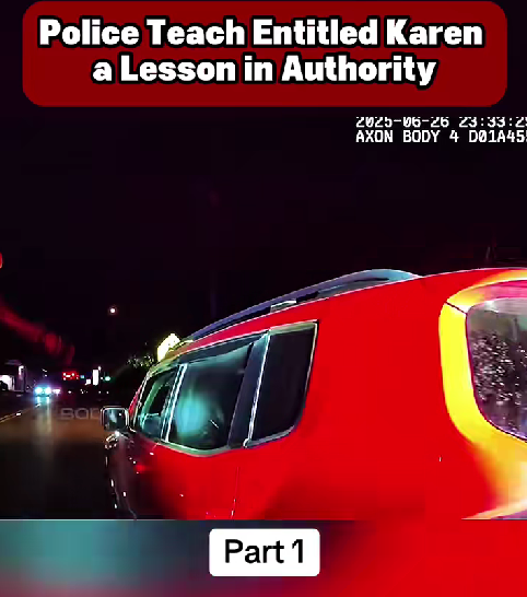 “Police Finally Confront Driver After a Heated Late-Night Standoff — Bodycam Shows How Quickly ‘Karen Energy’ Collapses”