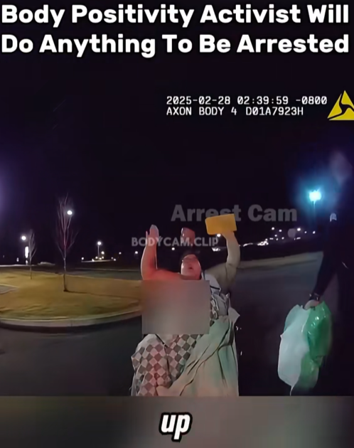 “Late-Night Chaos: Activist’s Shocking Stunt Leaves Police Stunned in Parking Lot Incident”