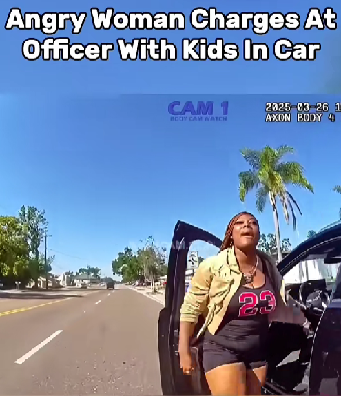 “Florida Mom’s Explosive Confrontation With Officer Caught on Bodycam — Kids Still Inside the Car During Shocking Moment”