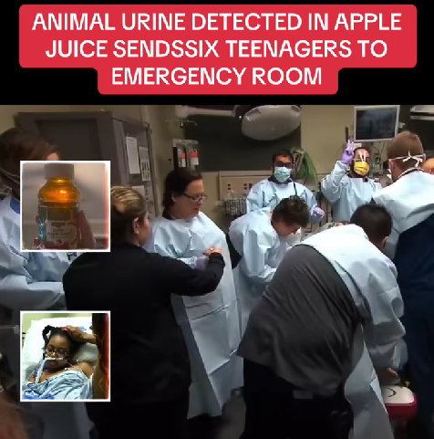 “Hospital ER Flooded After Teens Drink Contaminated Apple Juice — Investigation Sparks Nationwide Concern”