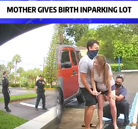 “RACE AGAINST TIME: Mom Goes Into Labor in Parking Lot as Bystanders and Officers Rush to Help”