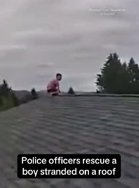 “Terrifying Rooftop Rescue: Officers Race Against Time to Save Stranded Boy”