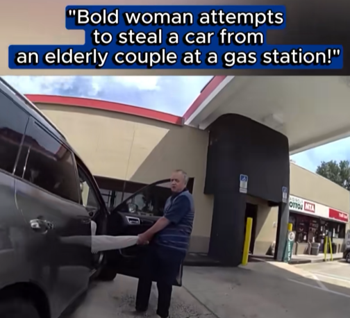 “Fearless Woman Tries to Steal Car From Elderly Couple — Instantly Regrets It”