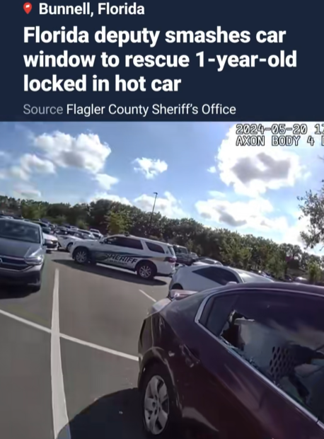 Hero Deputy Smashes Car Window to Save 1-Year-Old Trapped in Scorching Vehicle