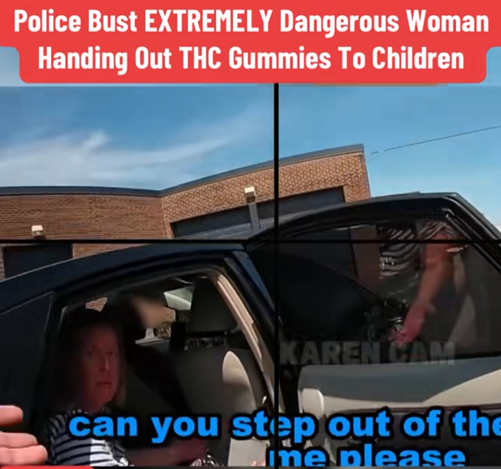 “Police Stop Shocking Case: Woman Caught Handing Out ‘Candy’ That Wasn’t What It Seemed!”
