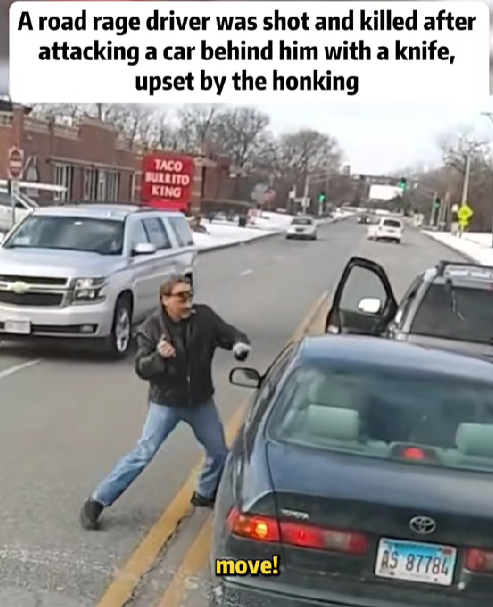 “Road Rage Turns Deadly After Knife-Wielding Driver Confronts Vehicle Behind Him — Chaos Caught on Camera”