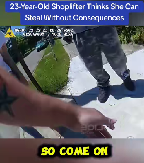“Officer Confronts 23-Year-Old Shoplifter Who Thought She Could Walk Away Without Consequences”