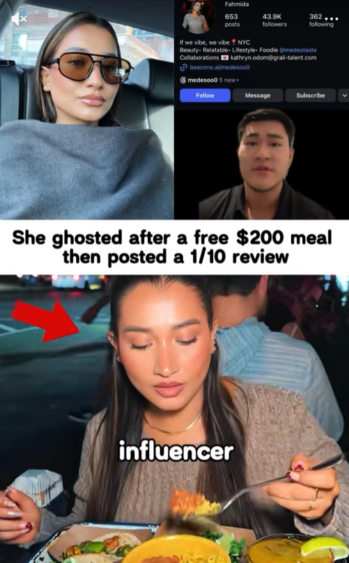 “Restaurant Calls Out Influencer After Collaboration Goes Wrong — Viral Video Sparks Massive Online Debate”
