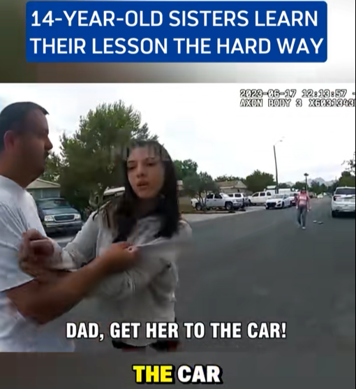 “Bodycam Drama: Two 14-Year-Old Sisters Spark Chaos in the Street Before Dad Steps In — Part 1”