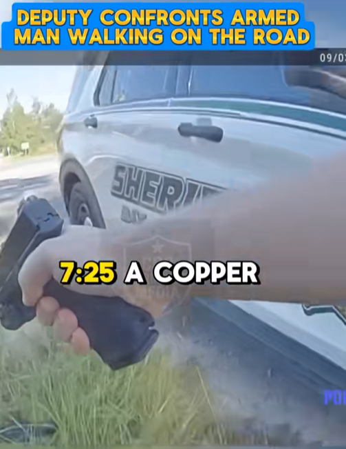 “Deputy Confronts Armed Man Walking Along the Road — Bodycam Footage Reveals a Split-Second Decision”