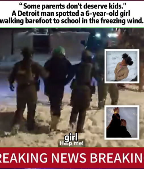Detroit Man Stunned After Seeing 6-Year-Old Walking Barefoot to School in Freezing Wind