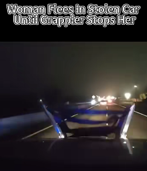 Woman Flees in Stolen Car Until Police Grappler Brings the Chase to a Sudden End