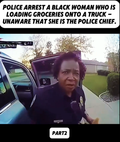 “Officer Arrests Black Woman Loading Groceries — Moments Later Realizes She’s the Police Ch*ef”