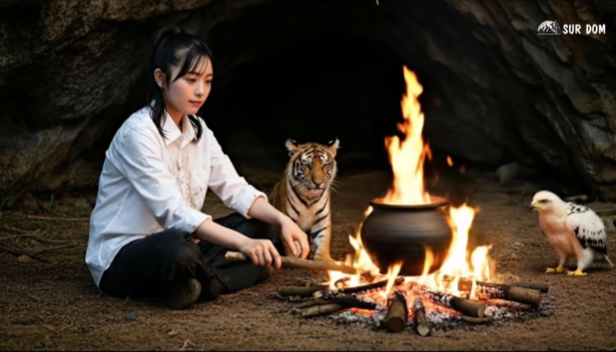 “She Lit a Fire Inside a Cave — Then the Animals Did Something No One Expected”